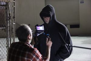 Adi Skeptor on the set of "How to Rob a House."